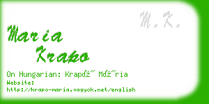 maria krapo business card